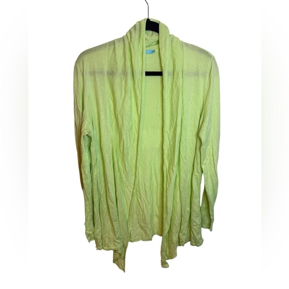 J. McLaughlin Lime Green Cotton Modal Lightweight Cardigan